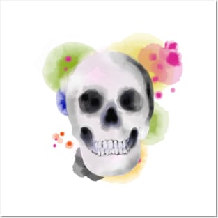 Watercolor Skull Posters and Art